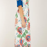 Nina bell sleeve long jersey dress - Blue