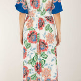 Nina bell sleeve long jersey dress - Blue