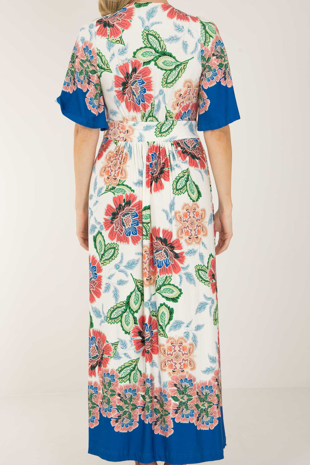 Nina bell sleeve long jersey dress - Blue