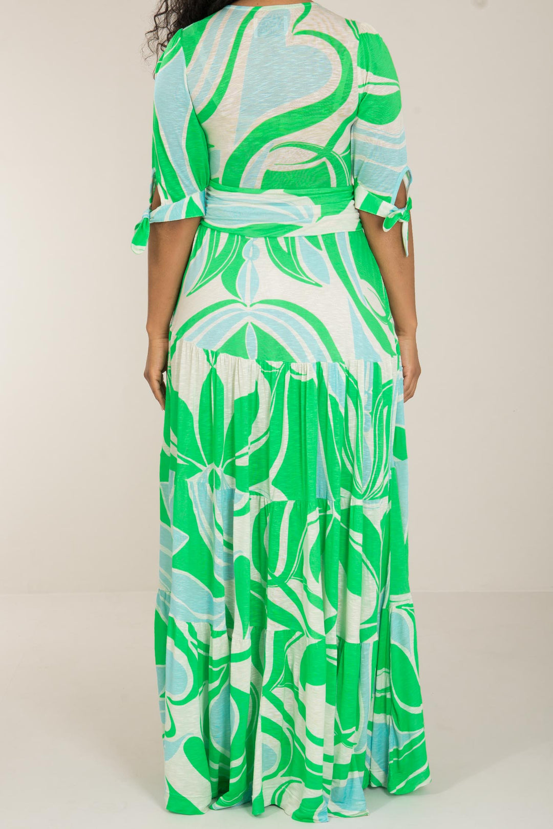 Flowy maxi jersey dress - Green