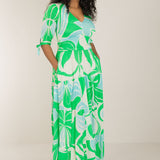 Flowy maxi jersey dress - Green