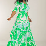 Flowy maxi jersey dress - Green