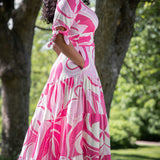 Flowy maxi jersey dress - Pink