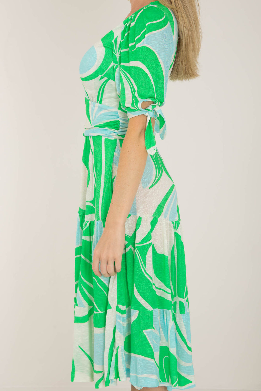 Flowy short jersey dress - Green