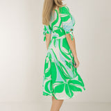 Flowy short jersey dress - Green