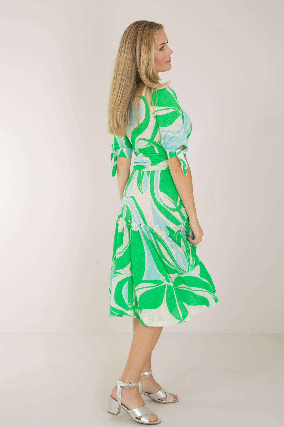 Flowy short jersey dress - Green