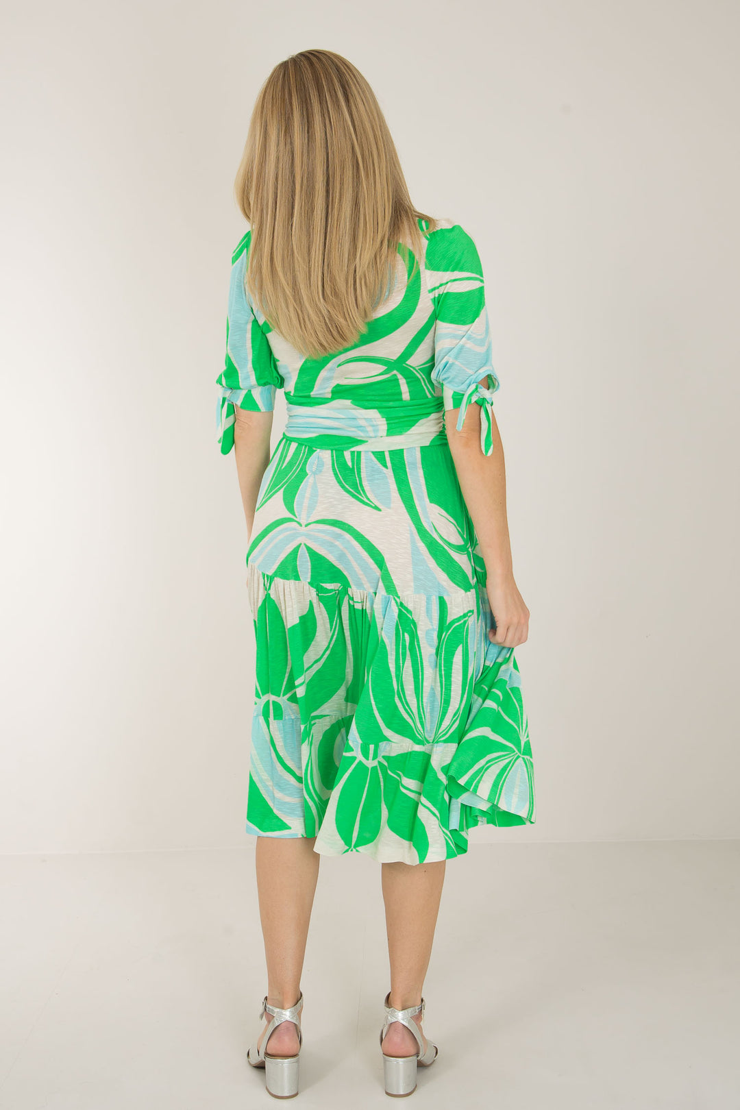 Flowy short jersey dress - Green