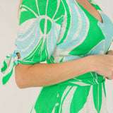 Flowy short jersey dress - Green