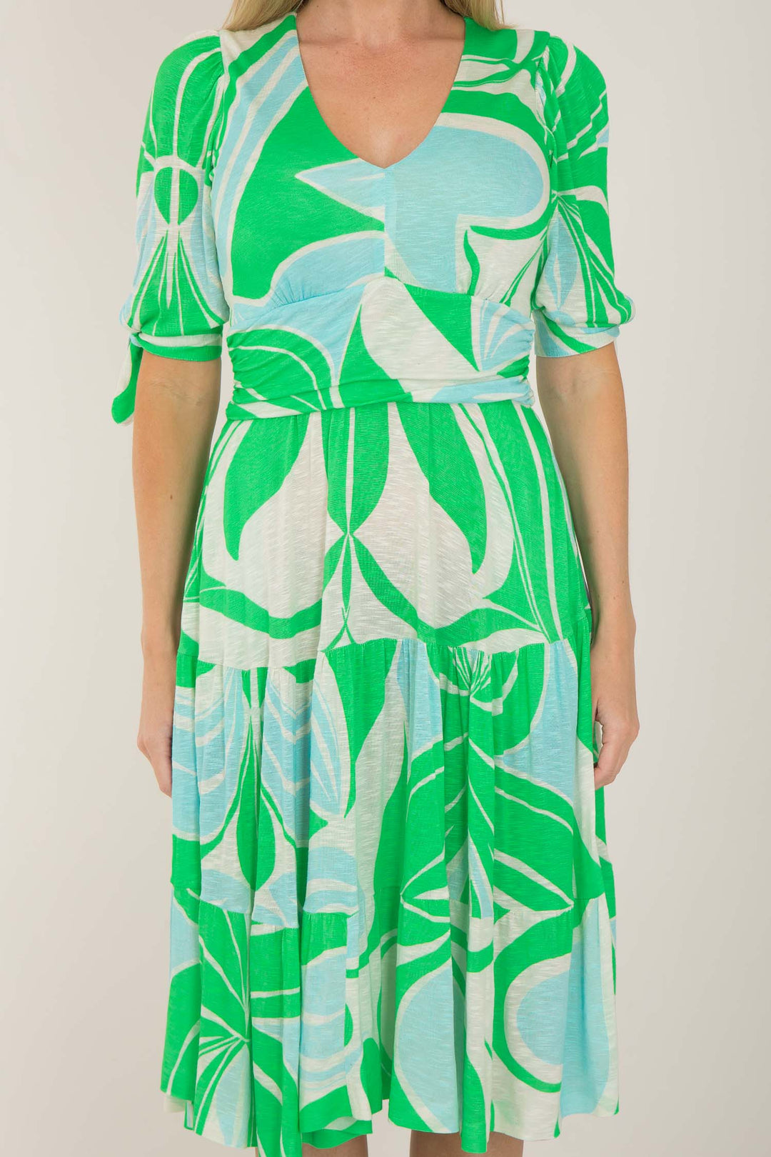 Flowy short jersey dress - Green
