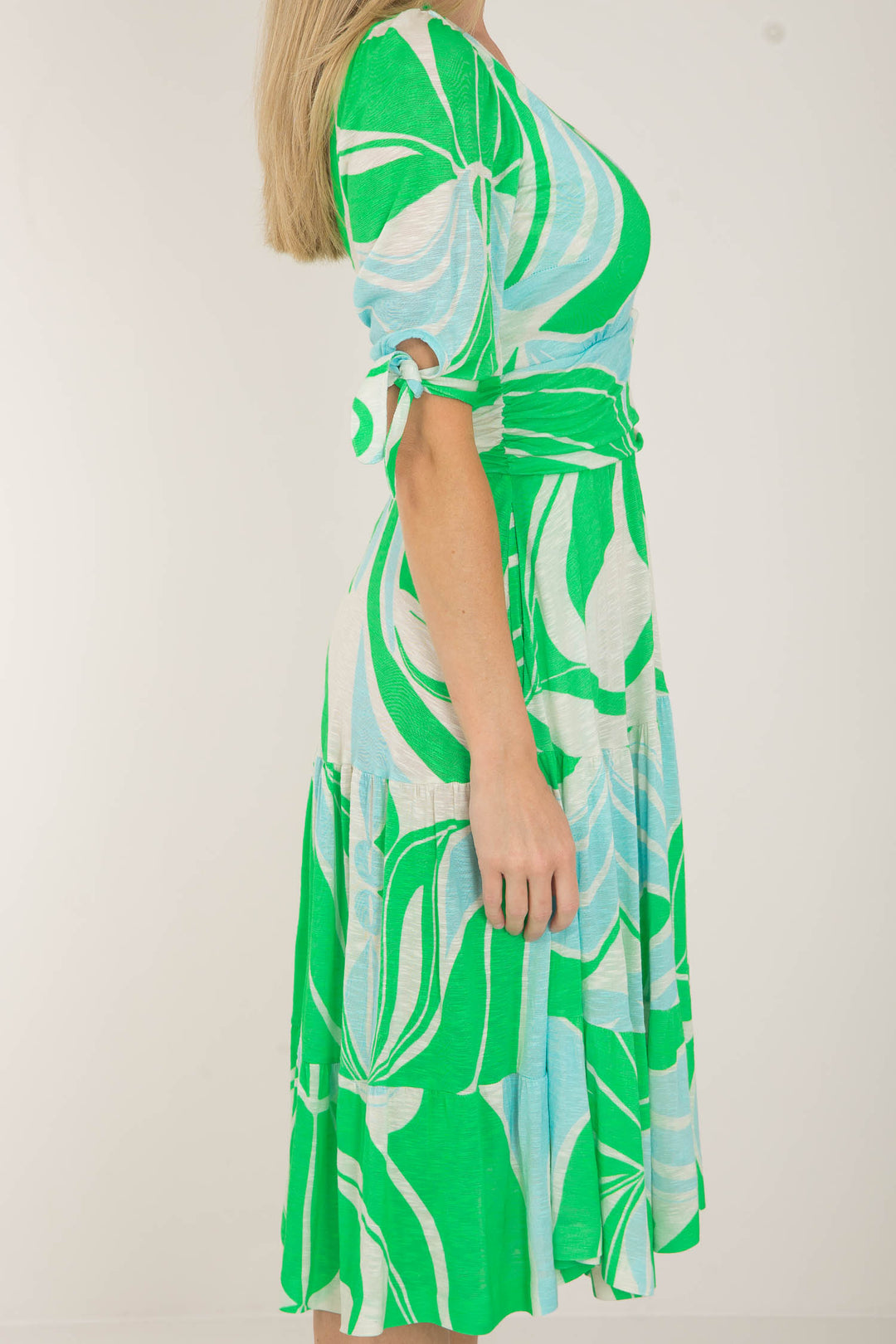 Flowy short jersey dress - Green