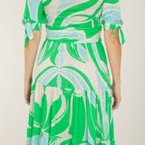 Flowy short jersey dress - Green