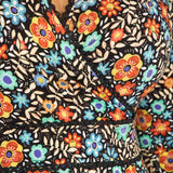 Picot pocket short jersey dress - Black flowers