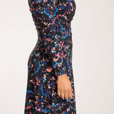 Closed wrap short jersey dress - Blue-Pink