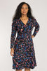 Closed wrap short jersey dress - Blue-Pink