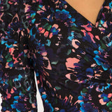 Closed wrap short jersey dress - Blue-Pink