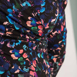Closed wrap short jersey dress - Blue-Pink