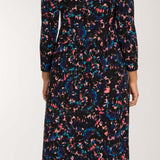 Ideal printed midi jersey dress - Blue-Pink