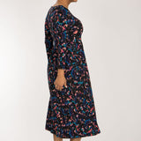 Ideal printed midi jersey dress - Blue-Pink
