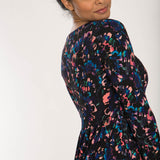 Ideal printed midi jersey dress - Blue-Pink