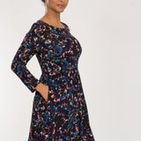 Ideal short jersey dress - Blue-Pink