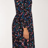 Ideal short jersey dress - Blue-Pink