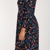 Ideal short jersey dress - Blue-Pink