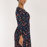 Ideal short jersey dress - Blue-Pink