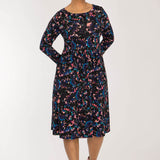 Ideal short jersey dress - Blue-Pink