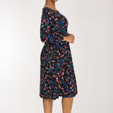 Ideal short jersey dress - Blue-Pink