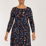 Ideal short jersey dress - Blue-Pink