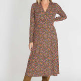 Essential midi jersey dress - Navy flowers