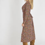 Essential midi jersey dress - Navy flowers