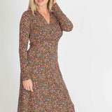 Essential midi jersey dress - Navy flowers