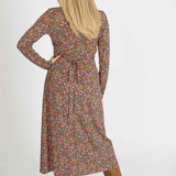 Essential midi jersey dress - Navy flowers