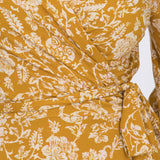 Frill short wrap jersey dress - Ochre