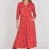 Ready to go midi jersey dress - Red