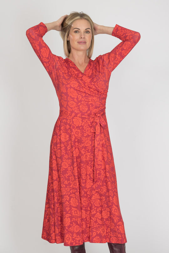 Ready to go midi jersey dress - Red