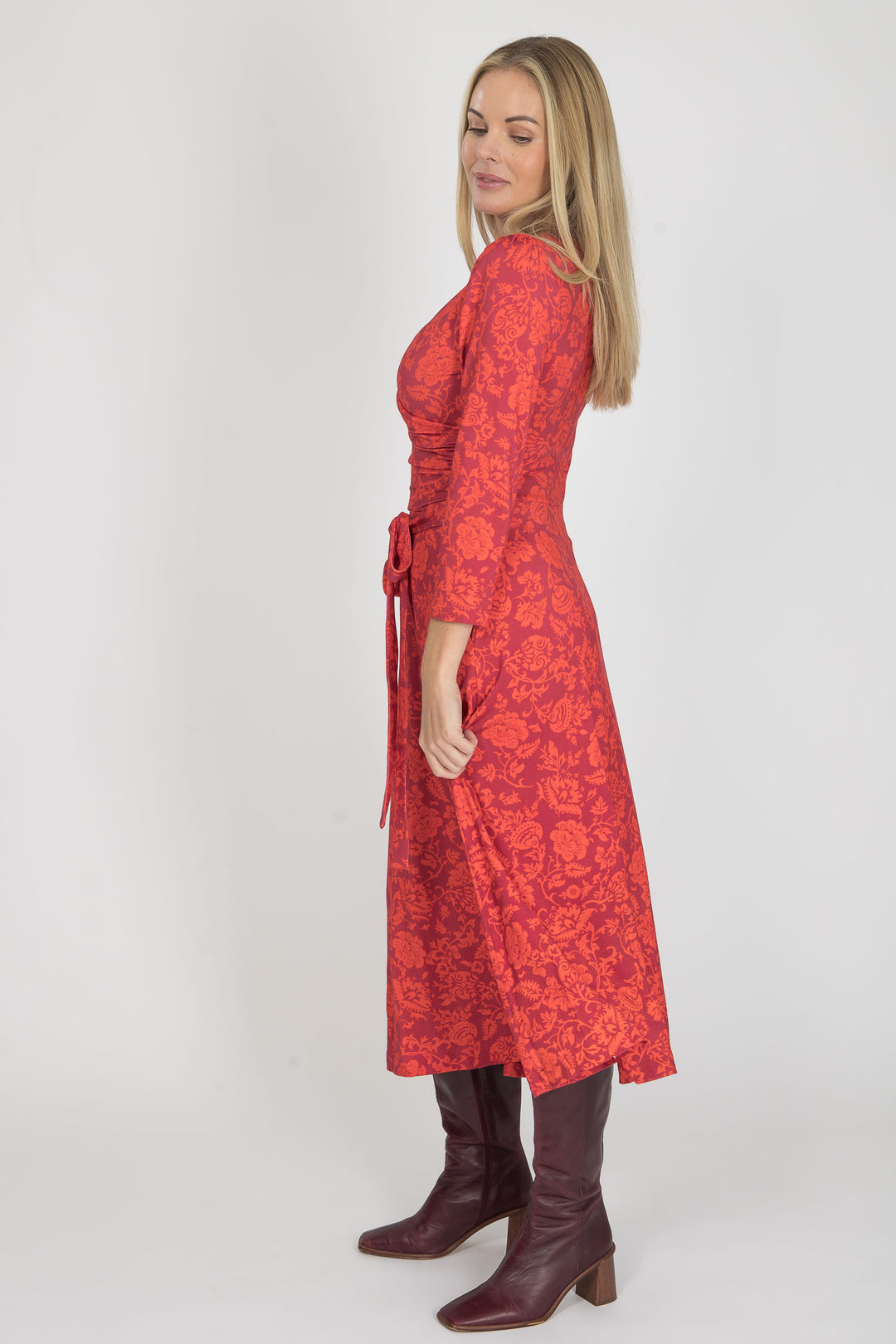 Ready to go midi jersey dress - Red