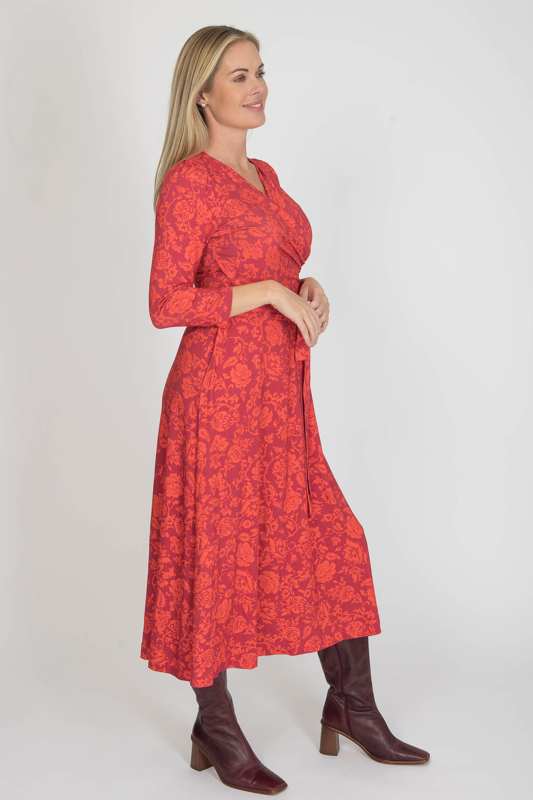 Ready to go midi jersey dress - Red
