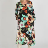 A-lined belted midi jersey dress - Black