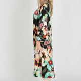 A-lined belted midi jersey dress - Black