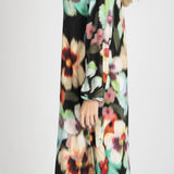 A-lined belted midi jersey dress - Black