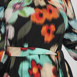 A-lined belted short jersey dress - Black