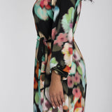 A-lined belted short jersey dress - Black