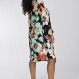 A-lined belted short jersey dress - Black