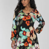 A-lined belted short jersey dress - Black