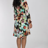 A-lined belted short jersey dress - Black