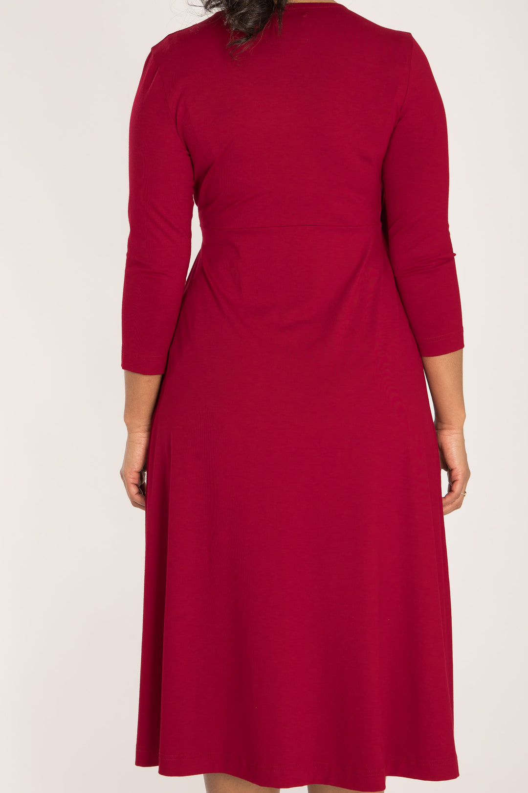 Loose fit midi wrap jersey dress - Red