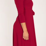 Loose fit short wrap jersey dress - Red