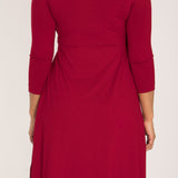 Loose fit short wrap jersey dress - Red